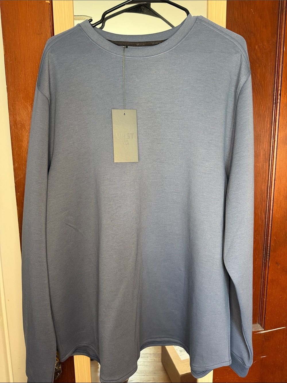 NWT VRST Men’s Pinnacle Crewneck Indigo Navy w/ Side Pocket